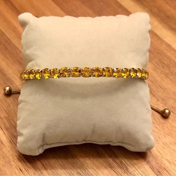 J.Crew | Citrine Slider Tennis Bracelet | Adjustable - Picture 1 of 4